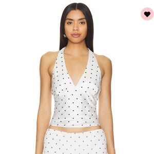 NIA Revolve Iris Polka Dot Halter Top